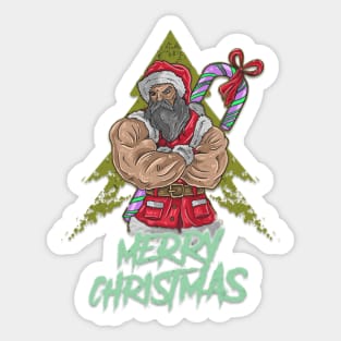 Santa claus big muscle Sticker